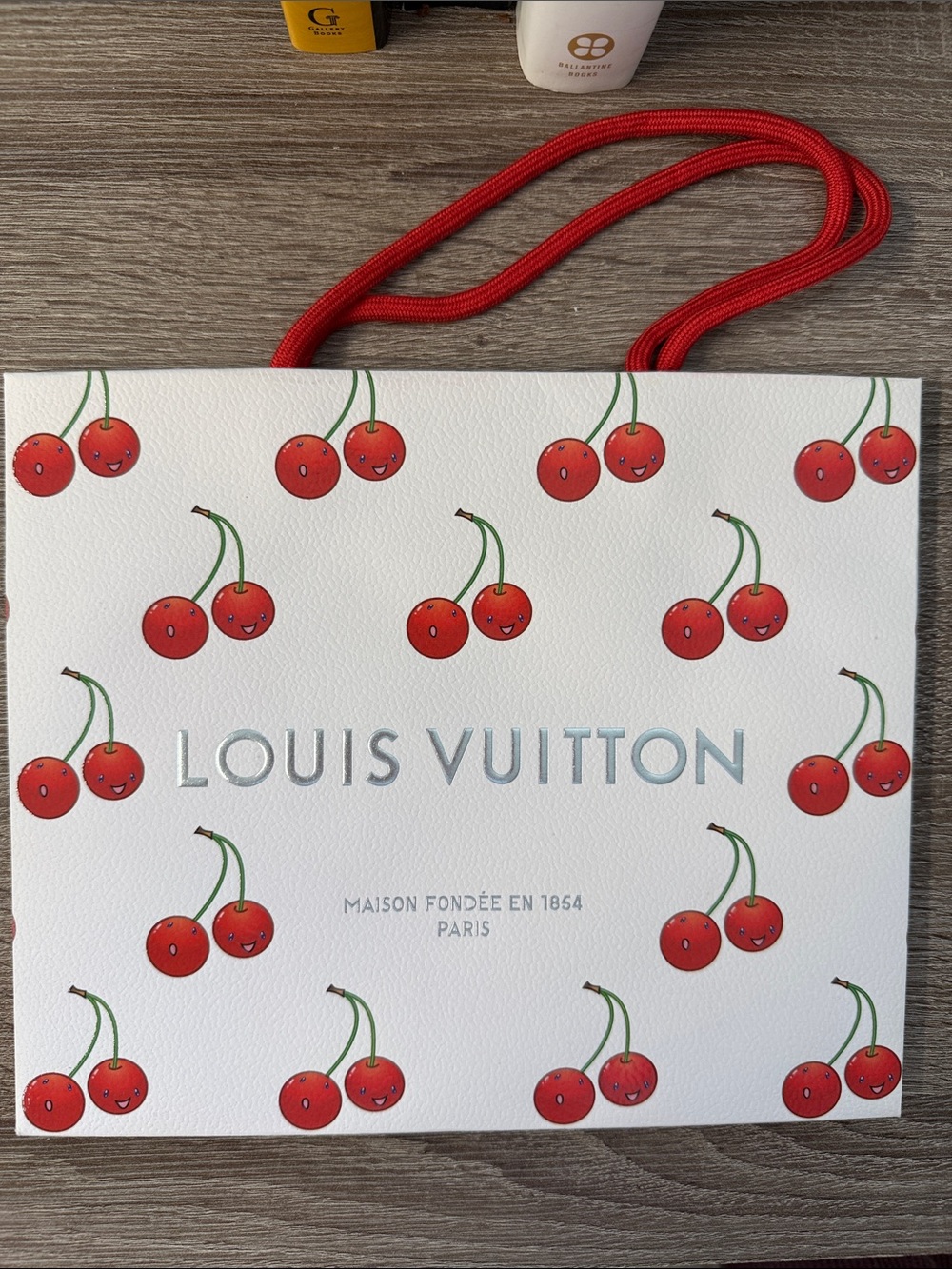 Louis Vuitton White & Red Cherry Shopping Bag
